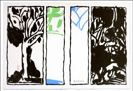 石版画 Alechinsky - Vaccillations