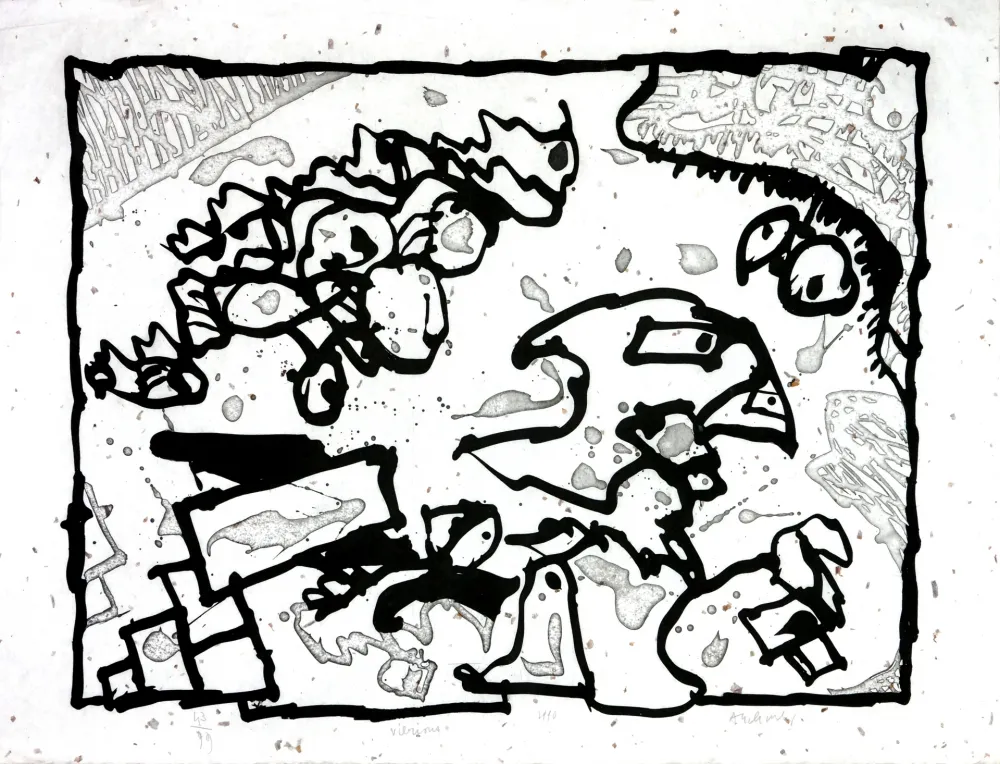 蚀刻版画 Alechinsky - Vibrions