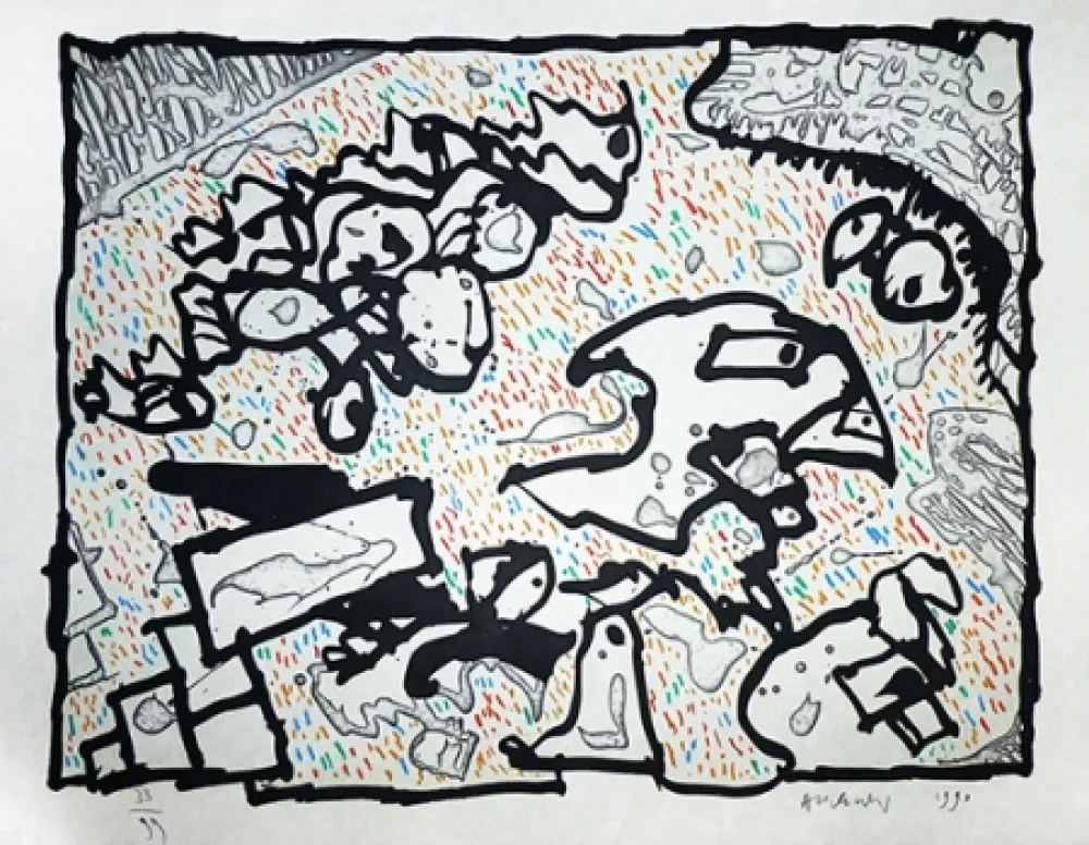 版画 Alechinsky - Vibrions