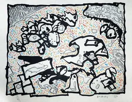 版画 Alechinsky - Vibrions