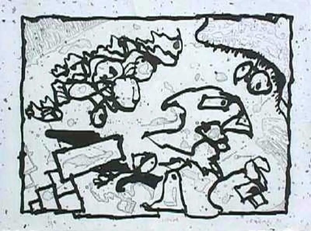 版画 Alechinsky - Vibrions (N&B)