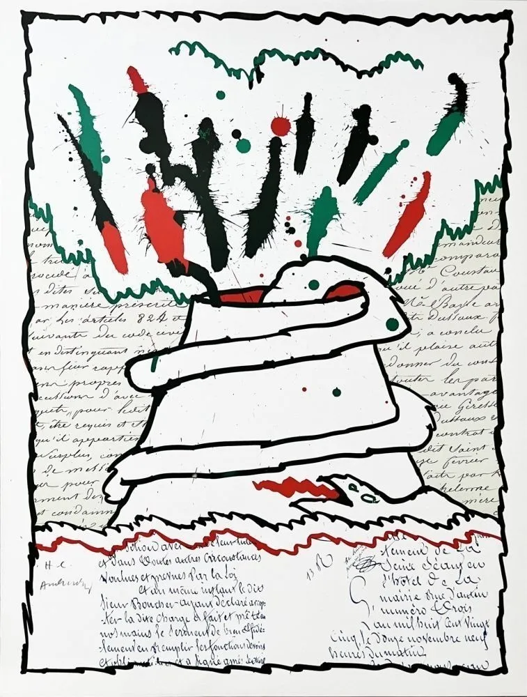 石版画 Alechinsky - Volcan décrit