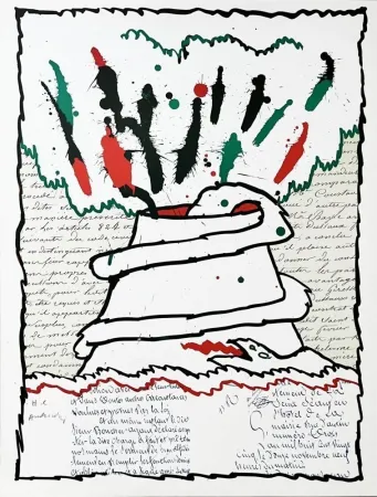 石版画 Alechinsky - Volcan décrit