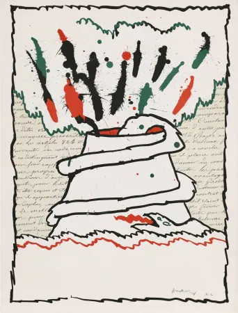 胶版印刷 Alechinsky - Volcan décrit