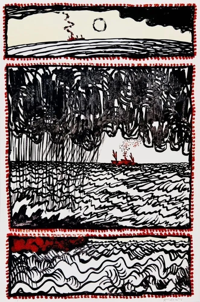 石版画 Alechinsky - Volturno III