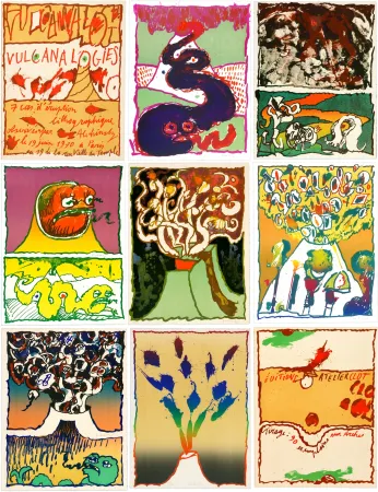 石版画 Alechinsky - Vulcanalogies I, II, III, IV, V, VI, VII (complete portfolio)