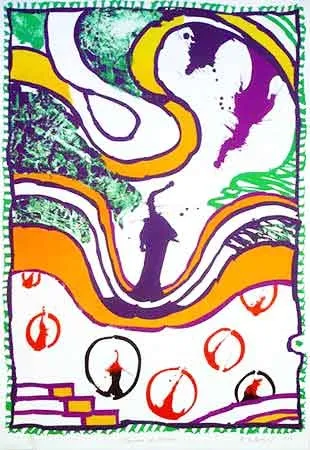 石版画 Alechinsky - Zwischen der zeilen