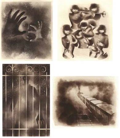 插图书 Alexeïeff - ADRIENNE MESURAT. Exemplaire avec 71 dessins originaux au crayon tous signés par Alexeieff.‎ 