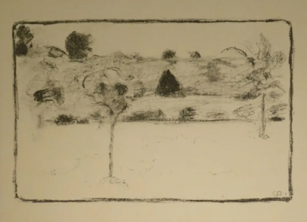 石版画 Amiet - (Landschaft mit Bäumen)