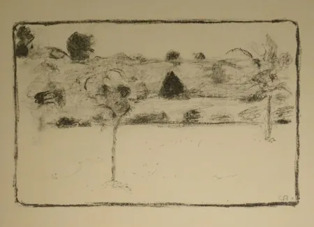 石版画 Amiet - (Landschaft mit Bäumen)