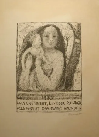石版画 Amiet - Mutter und Kind