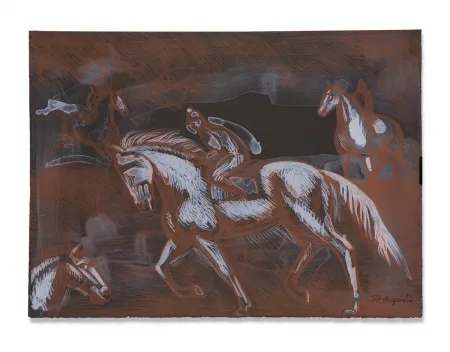 石版画 Anguiano - Onyx Horses