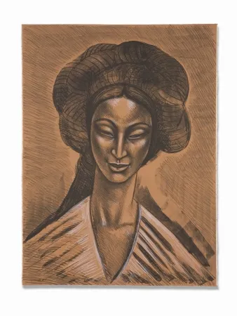 石版画 Anguiano - Oriental Smile