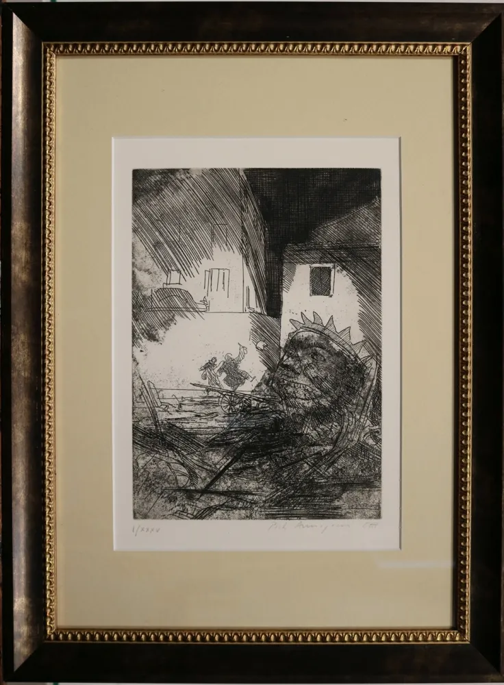 蚀刻版画 Annigoni - Fantasmi del Carnevale