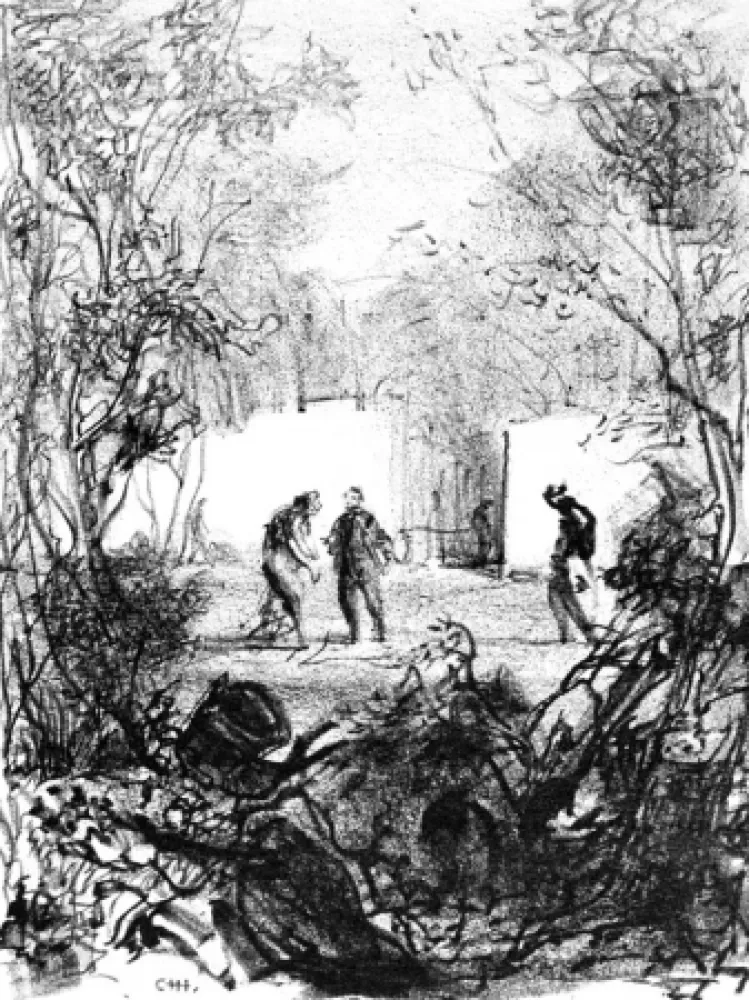 石版画 Annigoni - Figure