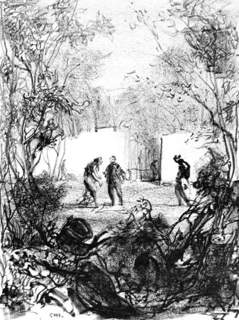 石版画 Annigoni - Figure