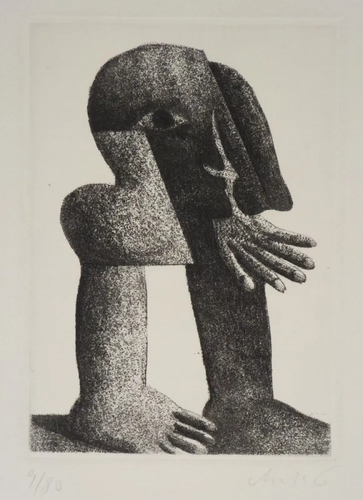 版画 Antes - Figur Kösel II (Kopffüssler). 