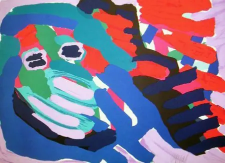 丝网印刷 Appel - Another blue head again 