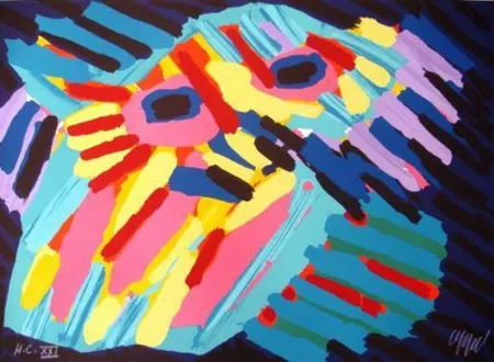 石版画 Appel - Big head coming