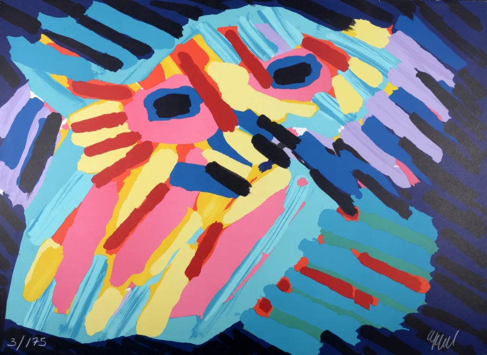 石版画 Appel - Big Head Coming Down