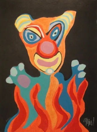 木刻 Appel - Blatt der Folge Circus / Cirque, Soleil du Monde