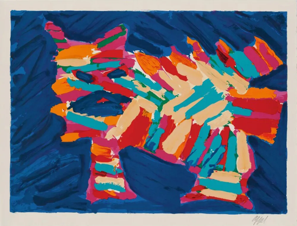 石版画 Appel - Blue Cat