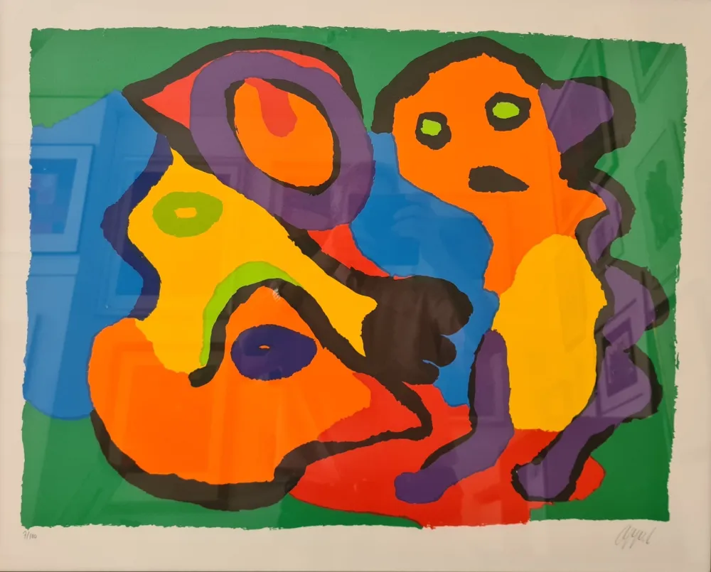 石版画 Appel - Enfant et chien 