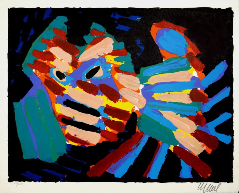 石版画 Appel - Fighting Cat, 1978 - Hand-signed!