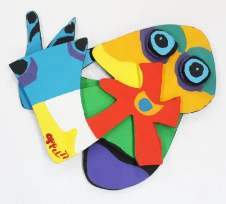 木刻 Appel - Flower with Blue Eyes,