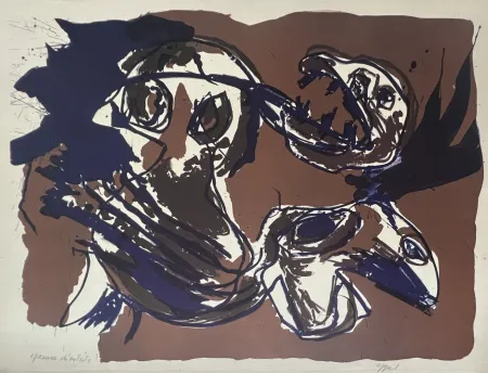 石版画 Appel - Jules au village, 1961 - Epreuve d'artiste