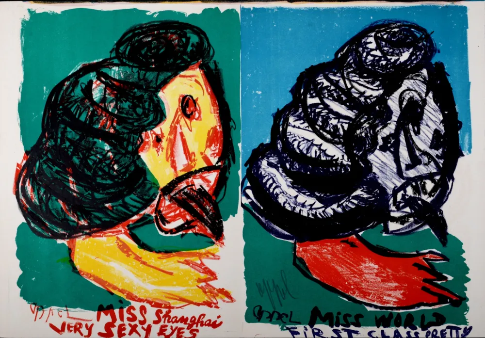 石版画 Appel - Miss Shanghai Very Sexy Eyes, 1964 - Hand-signed!