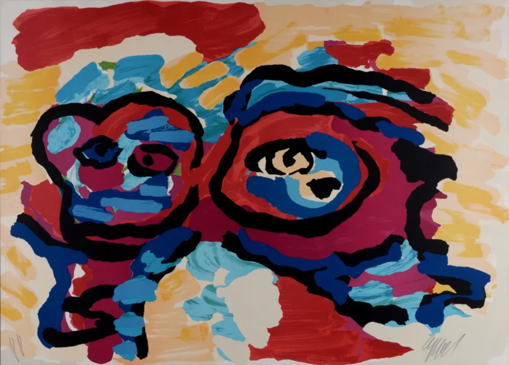 石版画 Appel - Mother and Little Boy, c. 1980 - Hand-signed!