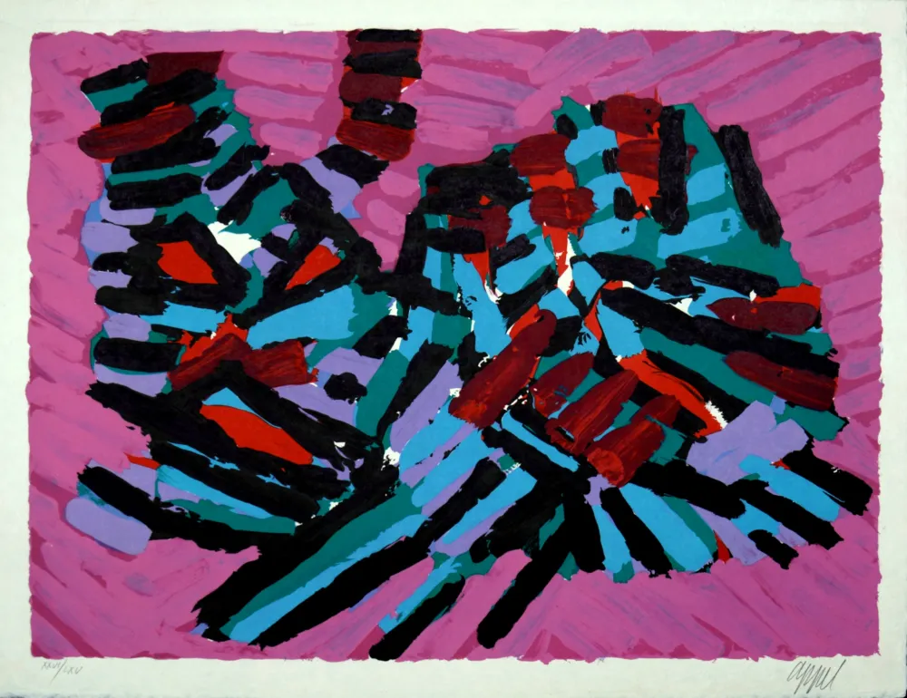 石版画 Appel - Pink Cat, 1978 - Hand-signed!