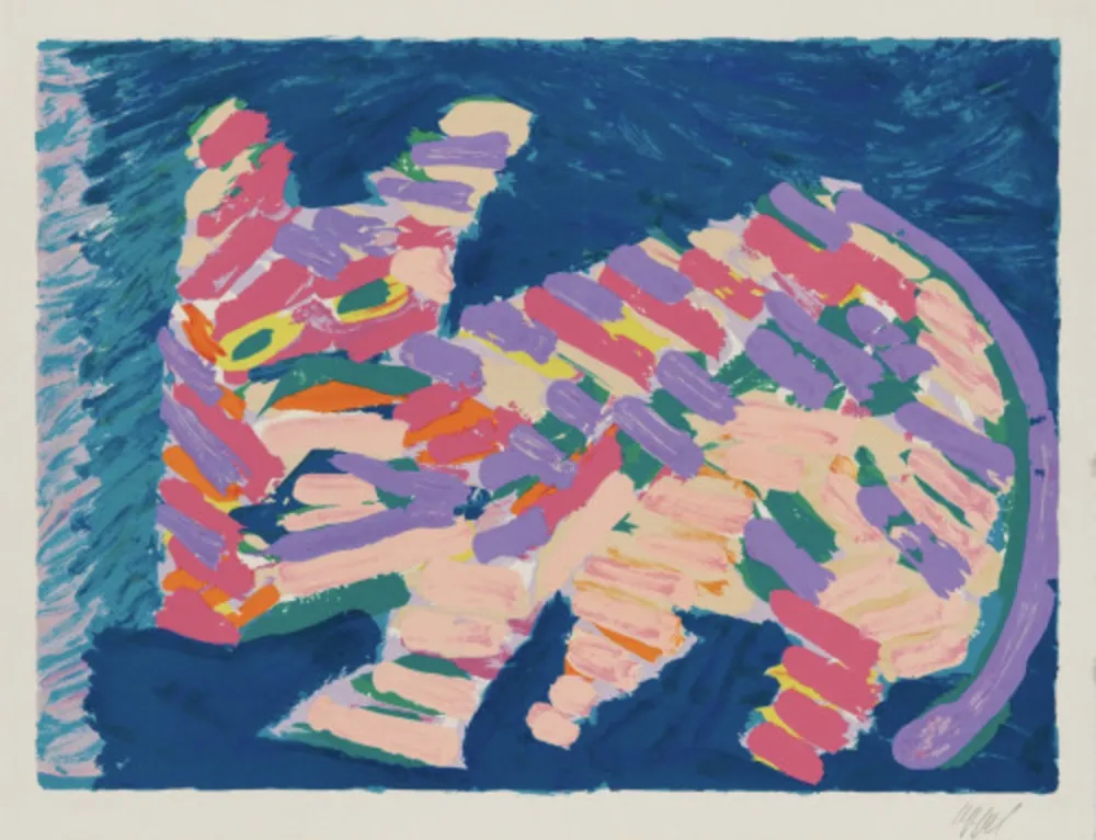 石版画 Appel - Resting Cat