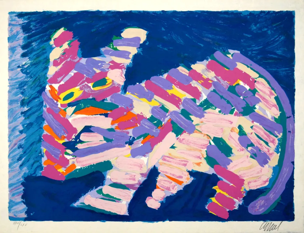 石版画 Appel - Resting Cat, 1978 - Hand-signed!