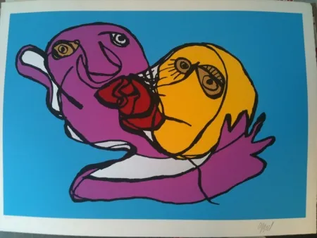 丝网印刷 Appel - Sky blue kiss