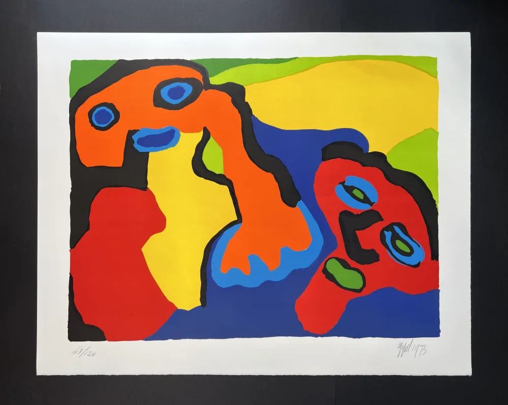 石版画 Appel - Tête dansante 