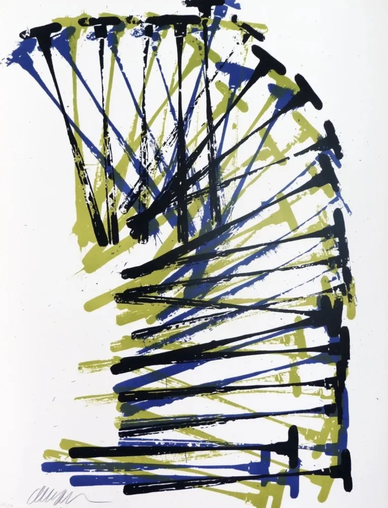 石版画 Arman - Aesculapius hammer