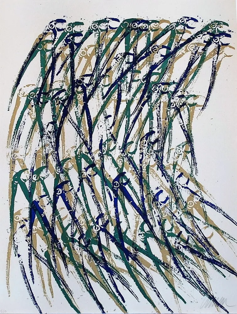 石版画 Arman - Dinosaurus' Fangs