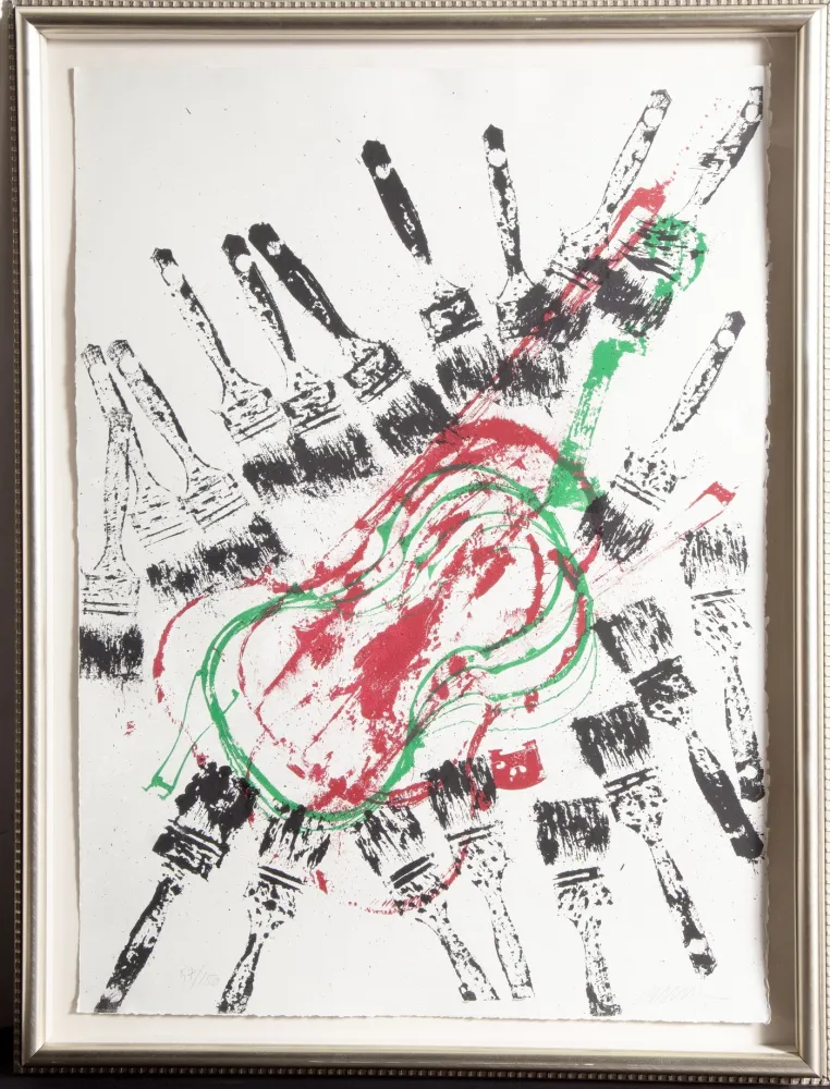 丝网印刷 Arman - Empreinted De Violins Et Pinceaux