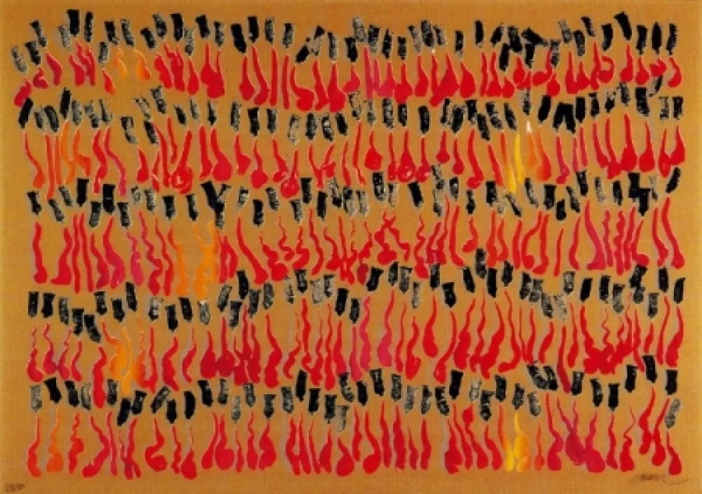 复数作品 Arman - Inclusion tubes de gouache