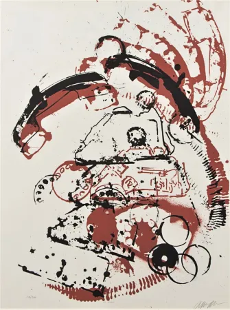 石版画 Arman - Le téléphone