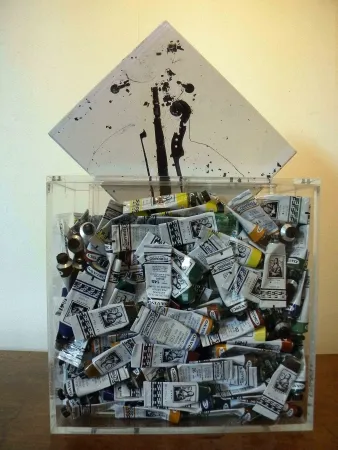 复数作品 Arman - Poubelle de tubes 