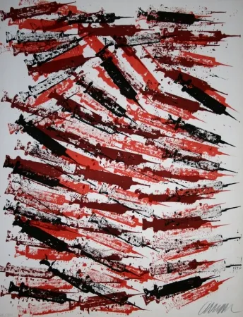 石版画 Arman - Seringues