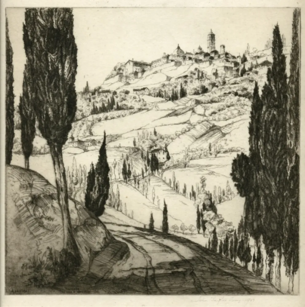 蚀刻版画 Arms - Volterra, the Town in the Clouds