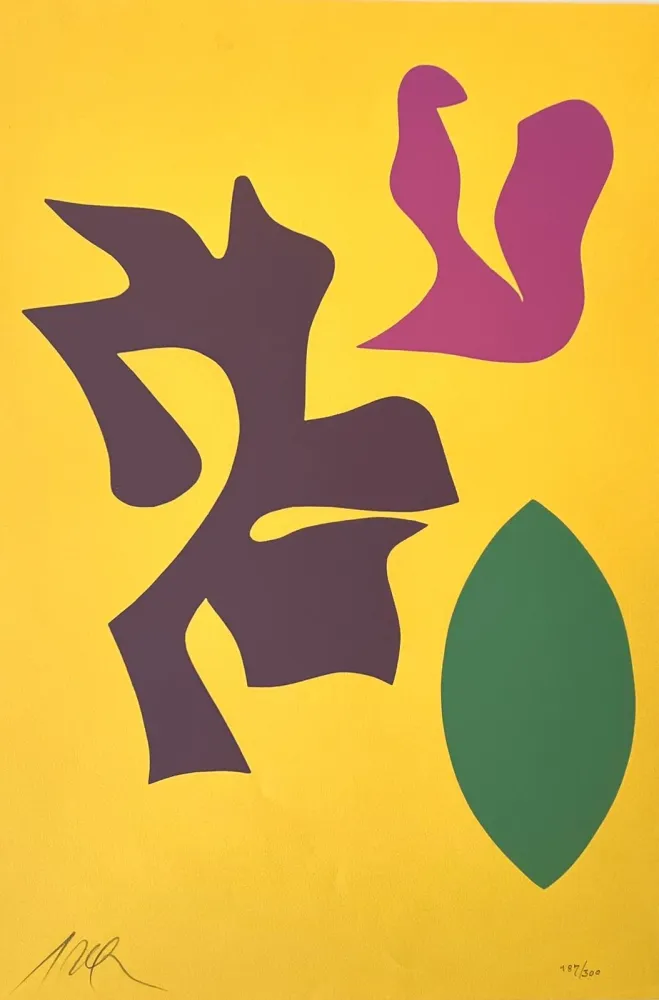 木刻 Arp - Documenta Geigy Das Unbehagen in der Kunst (Planche VII) 