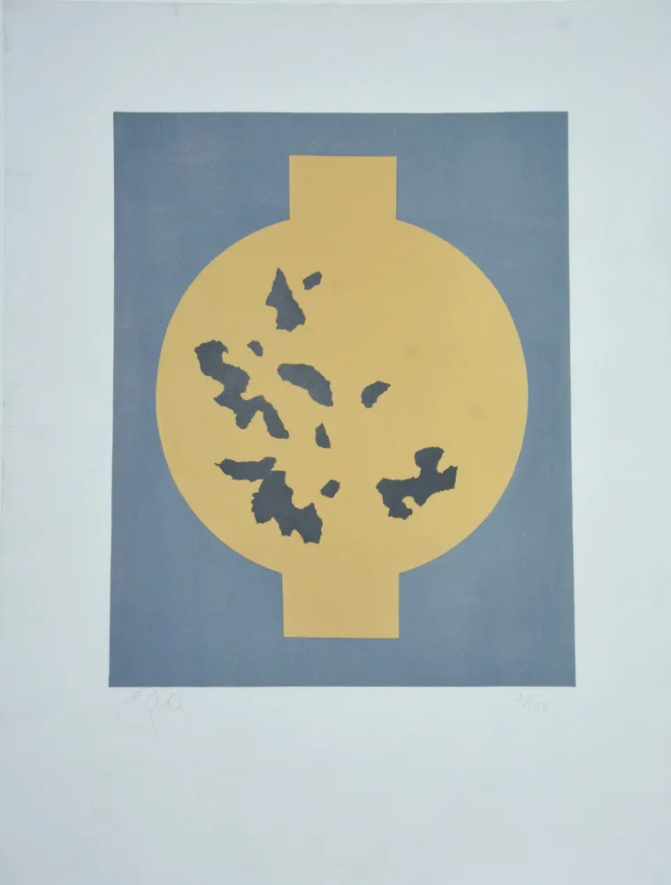 石版画 Arp - Formes symétriques aux flocons du hasard 