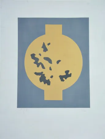 石版画 Arp - Formes symétriques aux flocons du hasard 