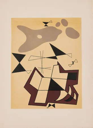 石版画 Arp - Jean Arp - Alberto Magnelli & Sophie Taeuber-Arp, Aux Nourritures Terrestres, 1950 