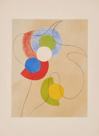 石版画 Arp - Jean Arp & Sonia Delaunay - Aux Nourritures Terrestres, 1950 